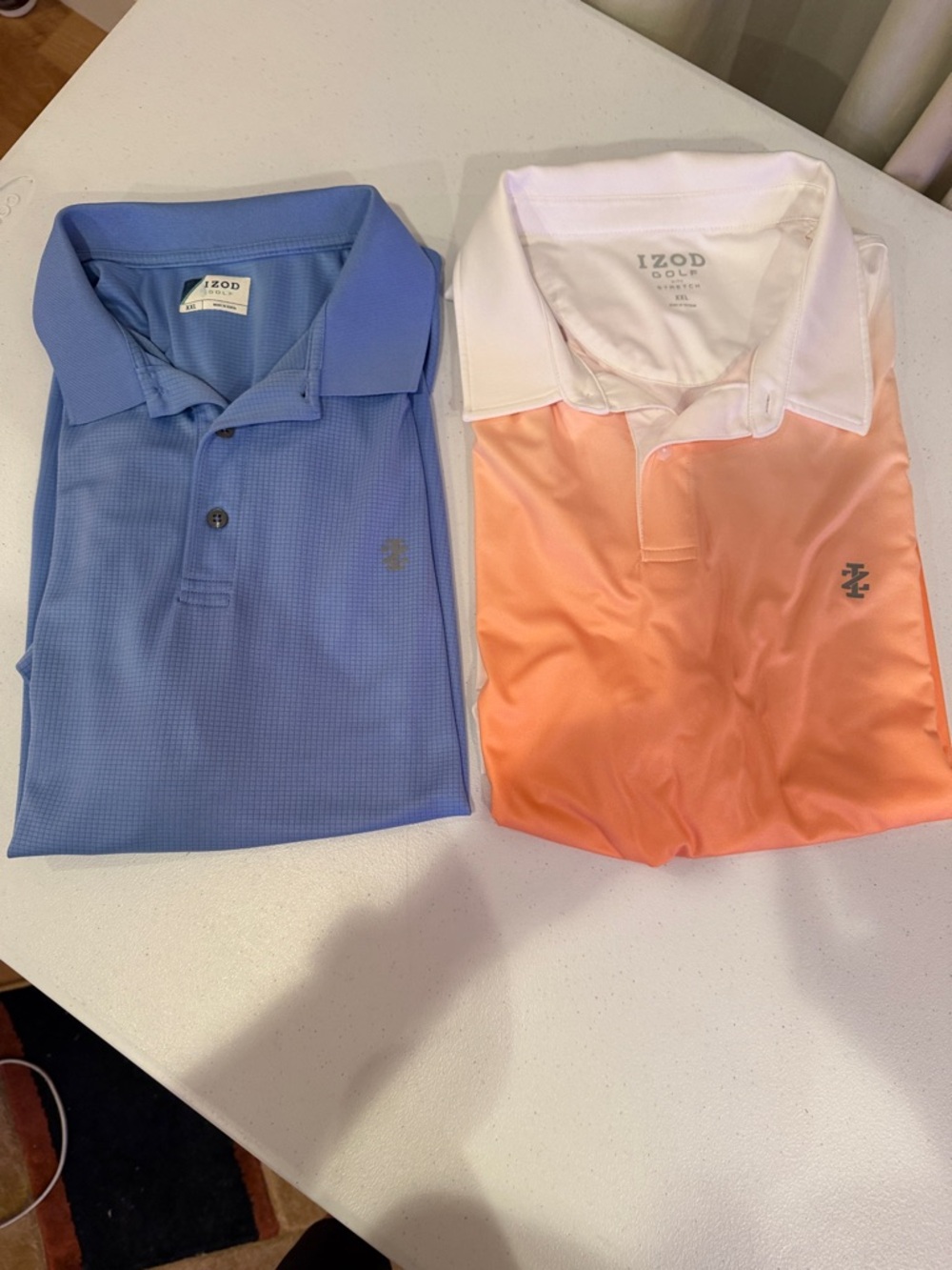Izod Men's Light Blue Grid-Pattern Golf Polo